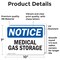 Signmission Medical Gas Storage OSHA Notice Sign, Vinyl Decal, 10in W x 7in L, 2PK OS-2PACK-NS-D-710-L-14182 - alternate 3